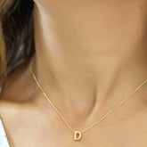 Silver Gold 3D Letter D Women's Necklace